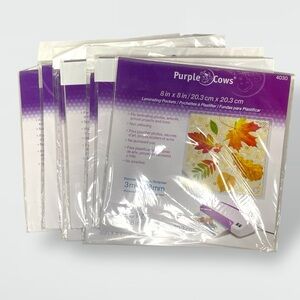 Purple Cow Laminating Sheets 8" x 8" 20ct - Lot of 8 Packs